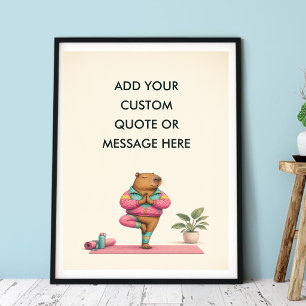 Aangepaste Citat Yoga Capybara Welzijn Grappige Di Poster