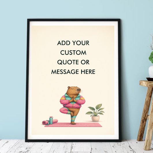 Aangepaste Citat Yoga Capybara Welzijn Grappige Di Poster