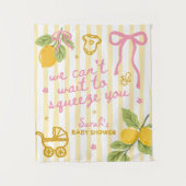 Aangepaste citroen baby shower achtergrond, Italia Wandkleed (Voorkant)