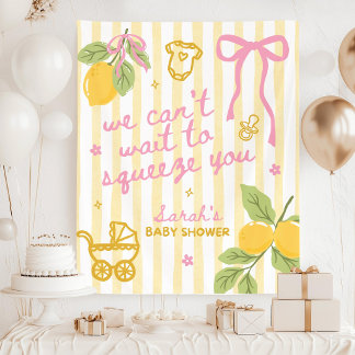 Aangepaste citroen baby shower achtergrond, Italia Wandkleed