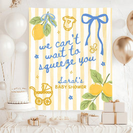 Aangepaste citroen baby shower achtergrond, Italia Wandkleed