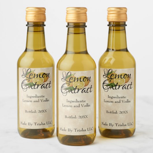 Aangepaste citroen extract olielabel Small Busines Wijn Etiket (Flessen)