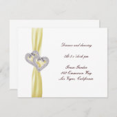 Aangepaste citroen harten receptie Kaart (Voorkant / Achterkant)