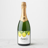 Aangepaste citroen Vrijgezellenfeest thema Waterve Sparkling Wijnetiket (Voorkant)