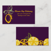 aangepaste citroenbakkerij voor het bakken van keu visitekaartje (Voorkant / Achterkant)