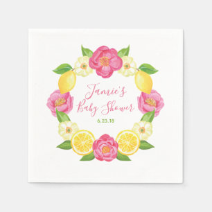 Aangepaste Citrus Bloemen Roos Baby shower Party Servet