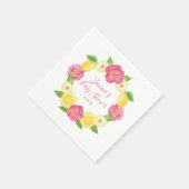 Aangepaste Citrus Bloemen Roos Baby shower Party Servet (Hoek)