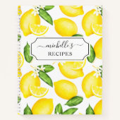 Aangepaste Citrus Lemon Patroon Recipe Notitieboek (Voorkant)