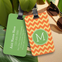 Aangepaste citruskleuren - Chevron Pattern Monogra