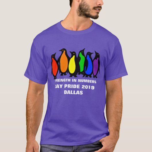 Aangepaste City Gay Pride Parade Rainbow Penguins T-shirt (Voorkant)
