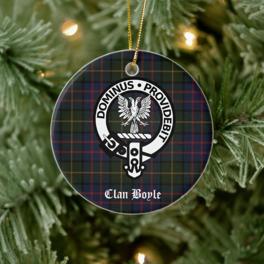 Aangepaste Clan Boyle Crest & Tartan Keramisch Ornament (Boom)