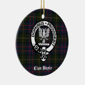 Aangepaste Clan Boyle Crest & Tartan Keramisch Ornament (Rechts)