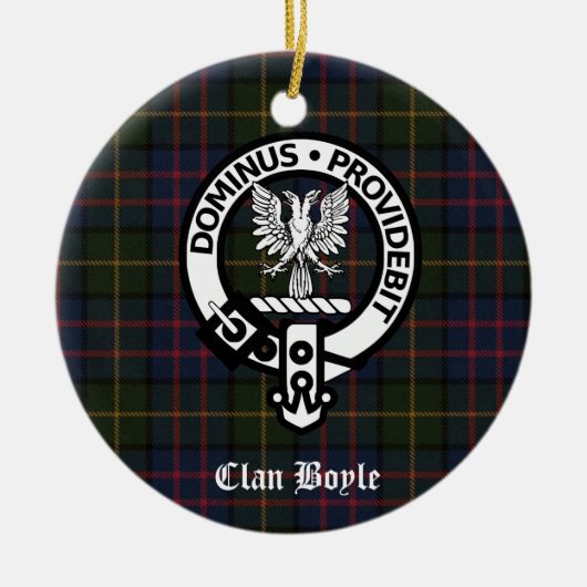 Aangepaste Clan Boyle Crest & Tartan Keramisch Ornament (Voorkant)