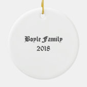 Aangepaste Clan Boyle Crest & Tartan Keramisch Ornament (Achterkant)