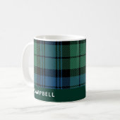 Aangepaste Clan Campbell Tartan Naam Koffiemok (Voorkant links)