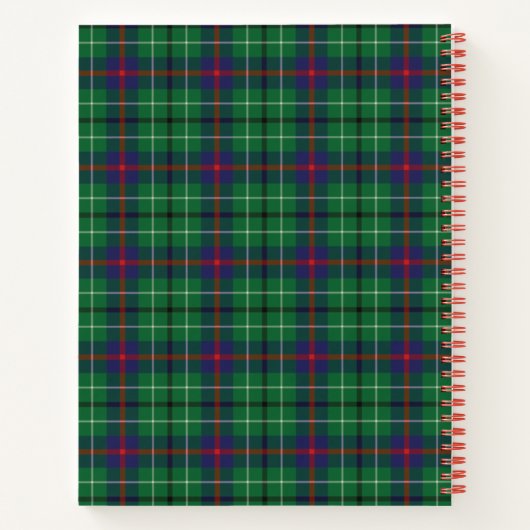 Aangepaste Clan Duncan Pset Tartan Monogram Notitieboek (Achterkant)