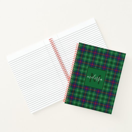 Aangepaste Clan Duncan Pset Tartan Monogram Notitieboek (Binnen)