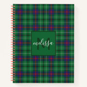 Aangepaste Clan Duncan Pset Tartan Monogram Notitieboek (Voorkant)