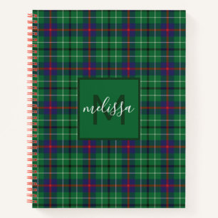 Aangepaste Clan Duncan Pset Tartan Monogram Notitieboek