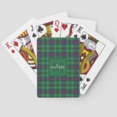 Aangepaste Clan Duncan Pset Tartan Monogram Pokerkaarten (Achterkant)