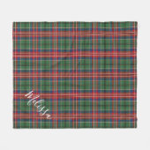 Aangepaste Clan MacCulloch Pset Tartan Fleece Deken (Voorkant (Horizontaal))