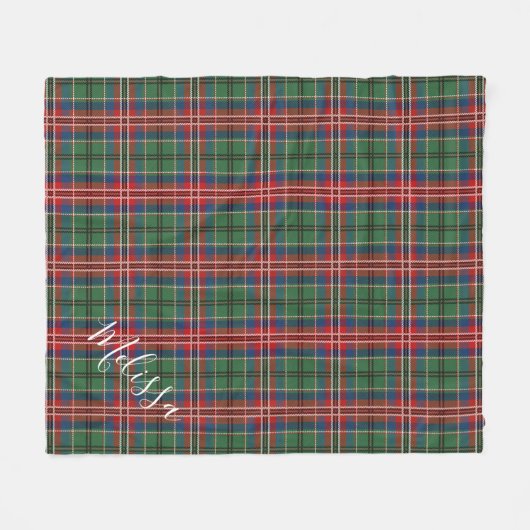 Aangepaste Clan MacCulloch Pset Tartan Fleece Deken (Voorkant (Horizontaal))