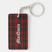 Aangepaste Clan MacQueen Tartan Plaid Sleutelhange Sleutelhanger (achterkant)