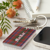 Aangepaste Clan MacRae Tartan Plaid Sleutelhanger (Voorkant Rechts)