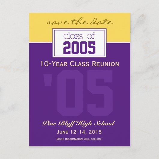 Aangepaste Class Reunion Save-the-Date Aankondigin Aankondigingskaart (Voorkant)