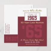 Aangepaste Class Reunion Save-the-Date Aankondigin Aankondigingskaart (Voorkant / Achterkant)
