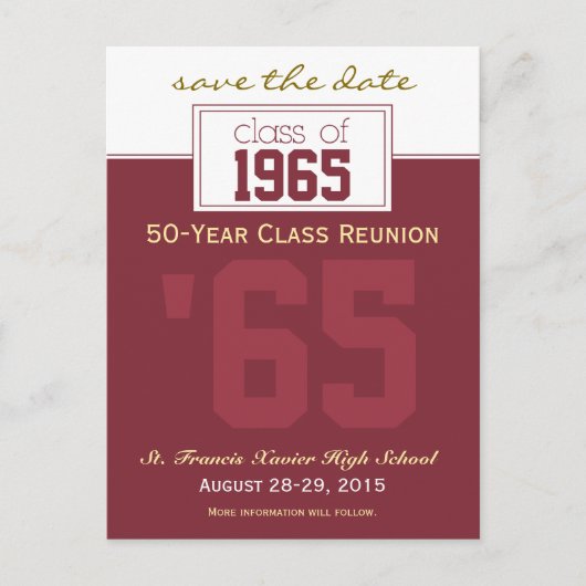 Aangepaste Class Reunion Save-the-Date Aankondigin Aankondigingskaart (Voorkant)