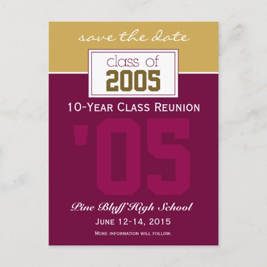 Aangepaste Class Reunion Save-the-Date Aankondigin Aankondigingskaart (Voorkant)