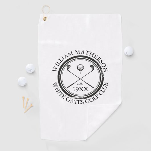 Aangepaste Classic Golf Club Name Golfhanddoek (Insitu)