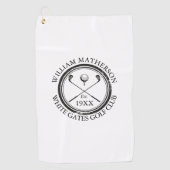 Aangepaste Classic Golf Club Name Golfhanddoek (Voorkant)
