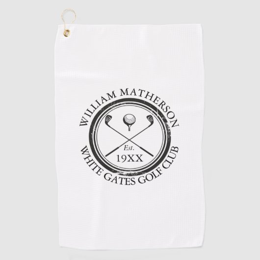 Aangepaste Classic Golf Club Name Golfhanddoek (Voorkant)