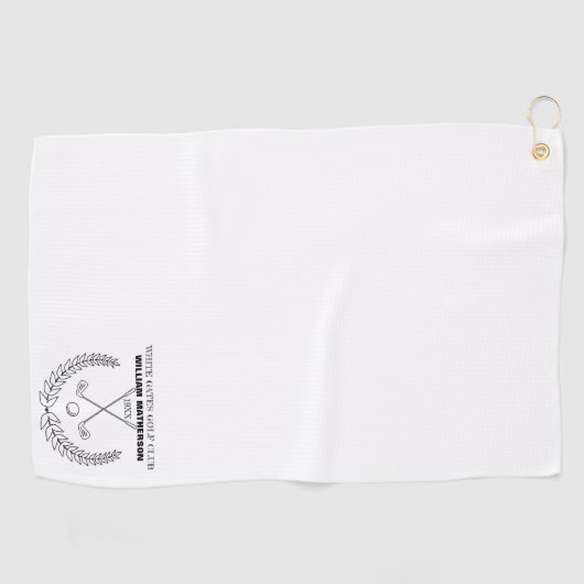 Aangepaste Classic Golf Club Name Golfhanddoek (Horizontaal)
