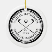 Aangepaste Classic Golf Club Name Keramisch Ornament (Achterkant)