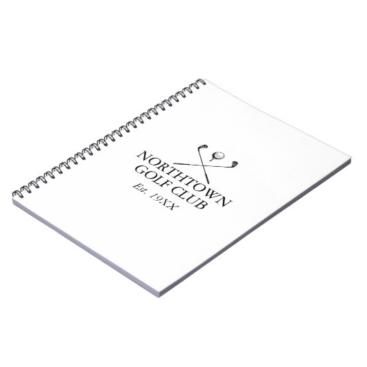 Aangepaste Classic Golf Club Name Notitieboek (Linkerzijde)