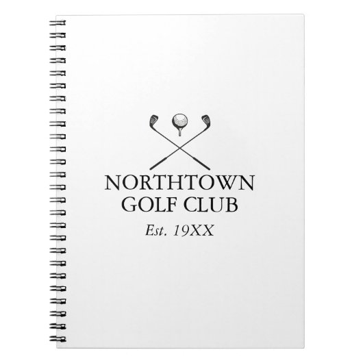 Aangepaste Classic Golf Club Name Notitieboek (Voorkant)