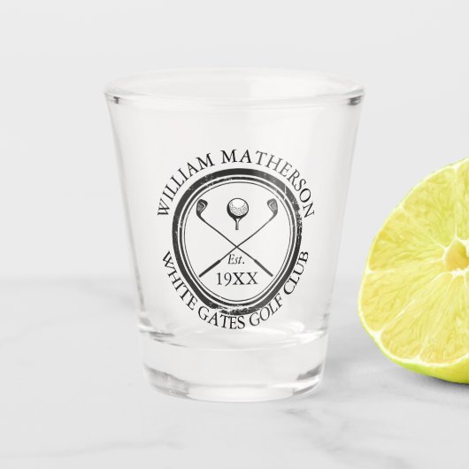 Aangepaste Classic Golf Club Name Shot Glas (Voorkant)