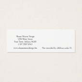 Aangepaste Classic Mini Post/Stud Oorbel Display K Visitekaartjes (Achterkant)