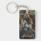 Aangepaste Classy Elegant Koppel Foto Liefde Citaa Sleutelhanger (Voorkant)