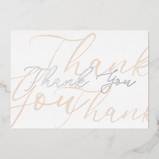 Aangepaste Classy Modern Taupe Silver Chic Harteli Folie Feestdagenkaart (Voorkant)