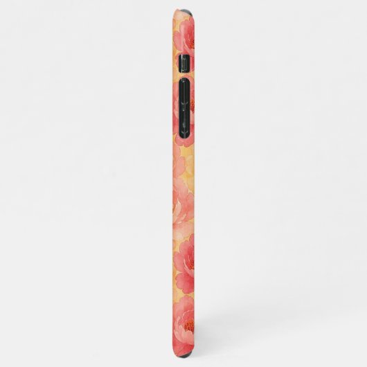 Aangepaste Classy pioenroos bloemen Waterverf Art  iPhone Hoesje (Linkerkant)