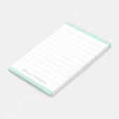 Aangepaste Clean Aqua Blauwe Gelinieerd Post-it® Notes (Schuin)