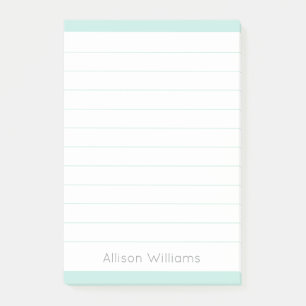 Aangepaste Clean Aqua Blauwe Gelinieerd Post-it® Notes