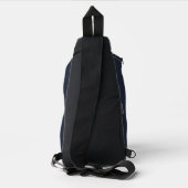 Aangepaste Clean Navy Blue Gouden Initiaal Monogra Sling Bag (Achterkant)