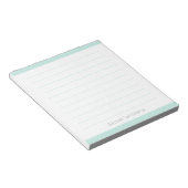 Aangepaste Clean Simple Aqua Blauwe Gelinieerd Notitieblok (Schuin)