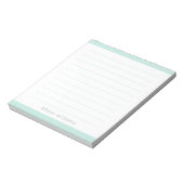 Aangepaste Clean Simple Aqua Blauwe Gelinieerd Notitieblok (Linkerzijde)