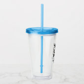 Aangepaste Clear Acryl Tumbler met Straw Logo Acryl Drinkbeker (Rechts)